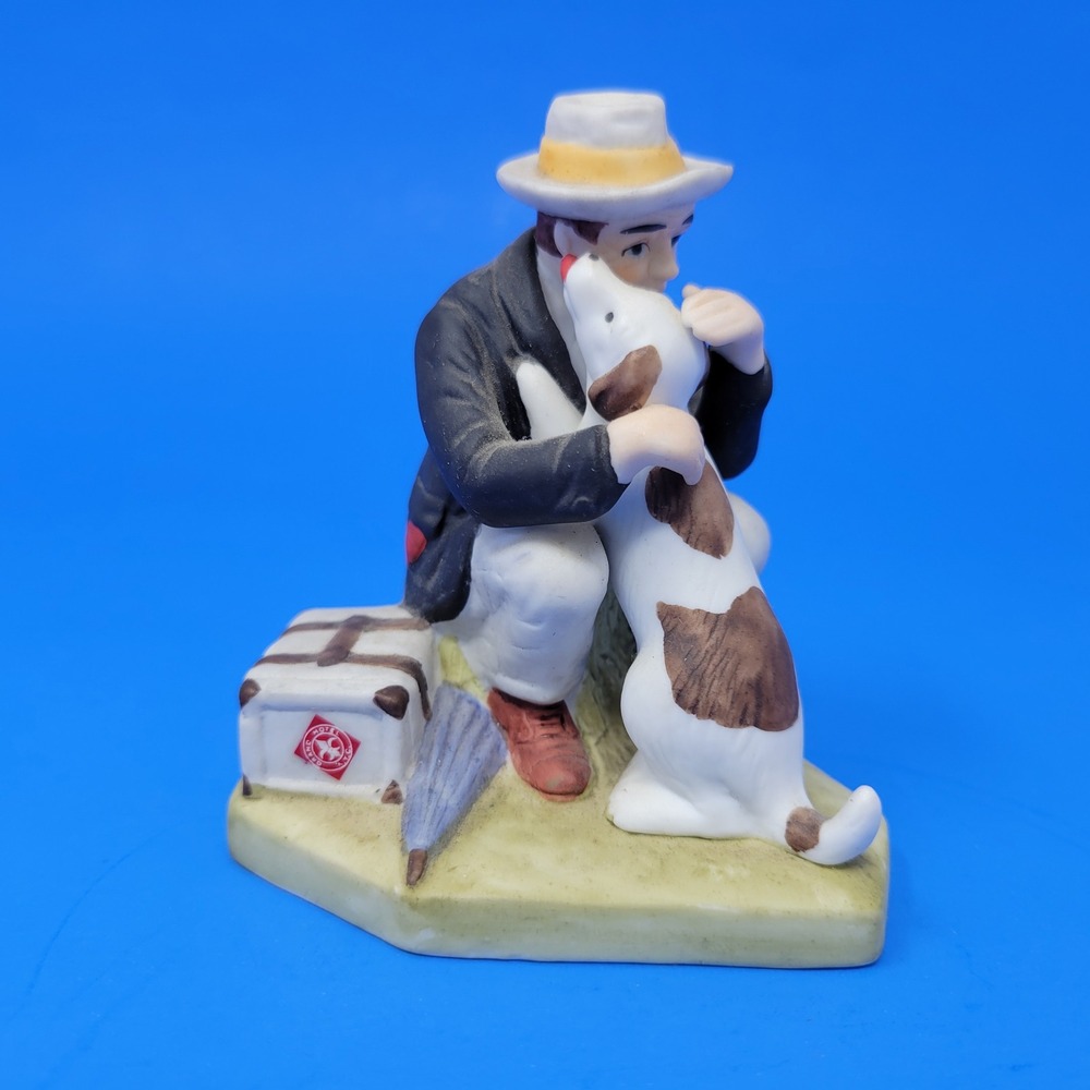 Danbury Mint Norman Rockwell Homecoming Porcelain Figurine‎ 1990 Man and Dog